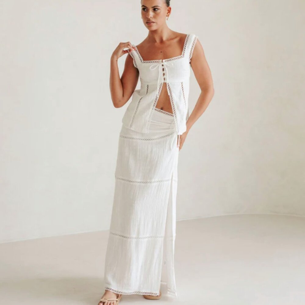 NWT Sabo XS Skirt Zia Top & Skirt - White